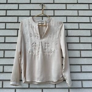 Maison Scotch & Soda Cream Embroidered Blouse Long Sleeve Boho Cottagecore SP